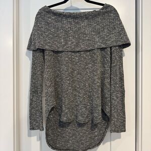 Anthropologie evy's tree Charcoal Off-Shoulder Sweater